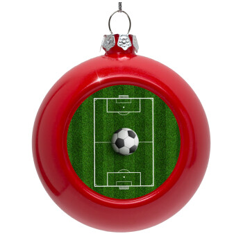 Soccer field, Γήπεδο ποδοσφαίρου, Red Christmas tree ornament bauble 8cm