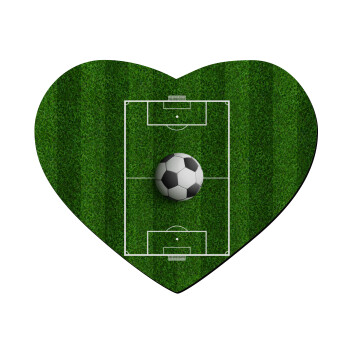 Soccer field, Γήπεδο ποδοσφαίρου, Mousepad heart 23x20cm