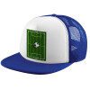 Adult Soft Trucker Hat with Blue/White Mesh (POLYESTER, ADULT, UNISEX, ONE SIZE)