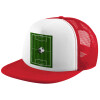 Adult Soft Trucker Hat with Red/White Mesh (POLYESTER, ADULT, UNISEX, ONE SIZE)