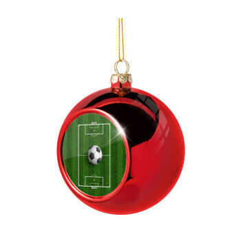 Soccer field, Γήπεδο ποδοσφαίρου, Χριστουγεννιάτικη μπάλα δένδρου Κόκκινη 8cm