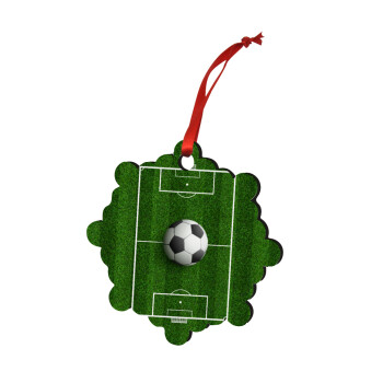 Soccer field, Γήπεδο ποδοσφαίρου, Christmas ornament snowflake wooden 7.5cm