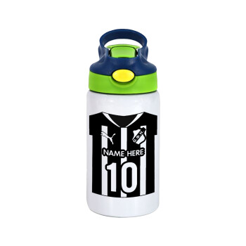 ΟΦΗ εμφάνιση, Children's hot water bottle, stainless steel, with safety straw, green, blue (350ml)