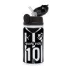 Children's hot water bottle, stainless steel, with safety straw, Black (360ml) BPA-FREE