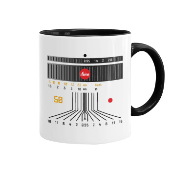 Leica Lens, Mug colored black, ceramic, 330ml