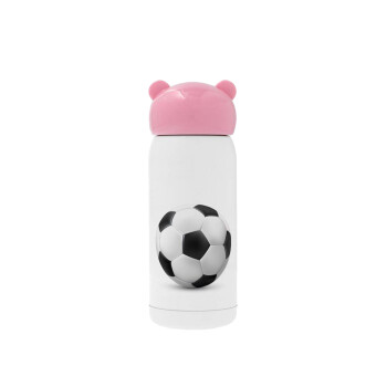 Soccer ball, Ροζ ανοξείδωτο παγούρι θερμό (Stainless steel), 320ml