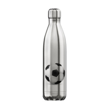 Soccer ball, Inox (Stainless steel) hot metal mug, double wall, 750ml