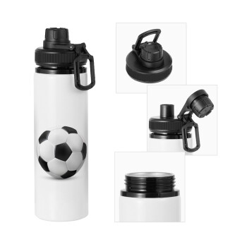 Soccer ball, Metal water bottle with safety cap, aluminum 850ml