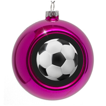 Soccer ball, Purple Christmas tree ornament bauble 8cm