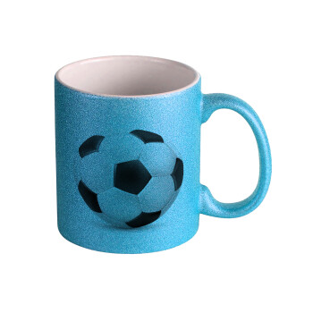 Soccer ball, Κούπα Σιέλ Glitter που γυαλίζει, κεραμική, 330ml