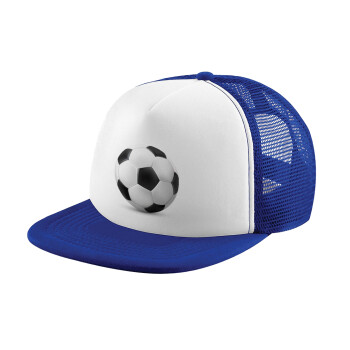 Soccer ball, Καπέλο Ενηλίκων Soft Trucker με Δίχτυ Blue/White (POLYESTER, ΕΝΗΛΙΚΩΝ, UNISEX, ONE SIZE)