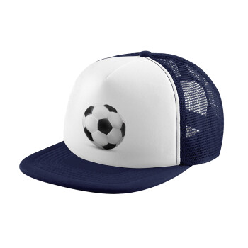 Soccer ball, Καπέλο παιδικό Soft Trucker με Δίχτυ ΜΠΛΕ ΣΚΟΥΡΟ/ΛΕΥΚΟ (POLYESTER, ΠΑΙΔΙΚΟ, ONE SIZE)