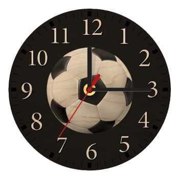Soccer ball, Ρολόι τοίχου ξύλινο plywood (20cm)