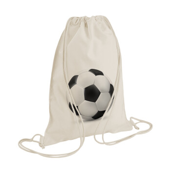 Soccer ball, Backpack bag GYMBAG natural (28x40cm)