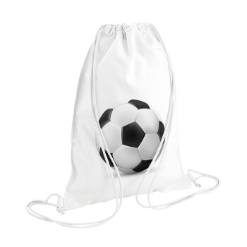 Soccer ball, Backpack pouch GYMBAG white (28x40cm)