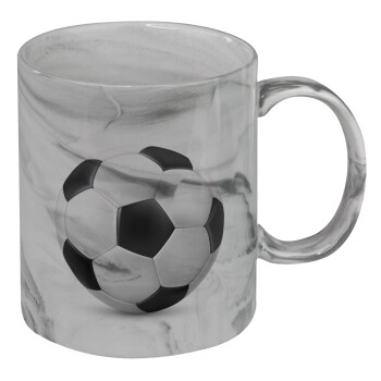 Soccer ball, Mug ceramic marble style, 330ml