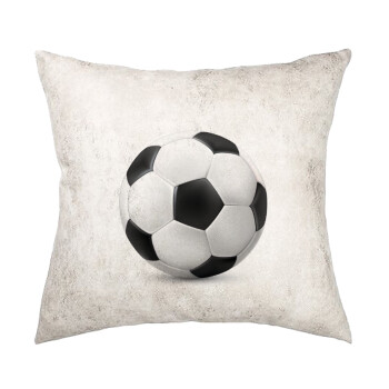 Soccer ball, Μαξιλάρι καναπέ Δερματίνη Γκρι 40x40cm με γέμισμα