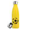 Yellow Stainless Steel Metallic Thermos, double-walled, 500ml