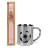 Easter Set, metallic thermal cup (300ml) & aromatic flat Easter candle (30cm) (PINK)