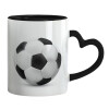 Mug heart black handle, ceramic, 330ml