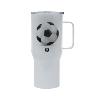 Soccer ball, Mega Stainless steel Tumbler with lid, double wall 750L