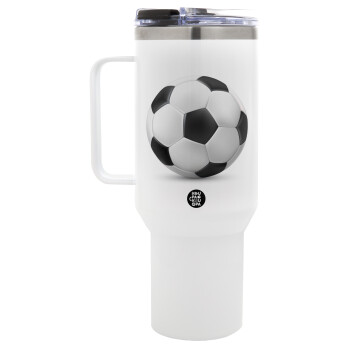 Soccer ball, Mega Stainless steel Tumbler with lid, double wall 1,2L