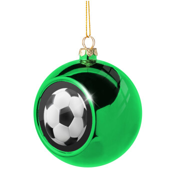 Soccer ball, Green Christmas tree ornament ball 8cm