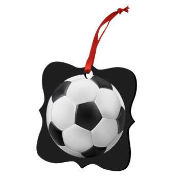 Soccer ball, Χριστουγεννιάτικο στολίδι polygon ξύλινο 7.5cm