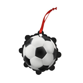 Soccer ball, Christmas ornament snowflake wooden 7.5cm