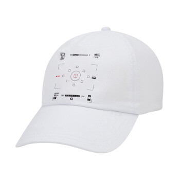 Camera viewfinder, Καπέλο Ενηλίκων Baseball Λευκό 5-φύλλο (POLYESTER, ΕΝΗΛΙΚΩΝ, UNISEX, ONE SIZE)