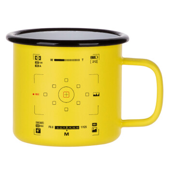 Camera viewfinder, Metallic enamel MATT Yellow cup 360ml