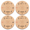 ΣΕΤ x4 Σουβέρ ξύλινα στρογγυλά plywood (9cm)