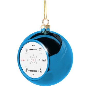 Camera viewfinder, Χριστουγεννιάτικη μπάλα δένδρου Μπλε 8cm