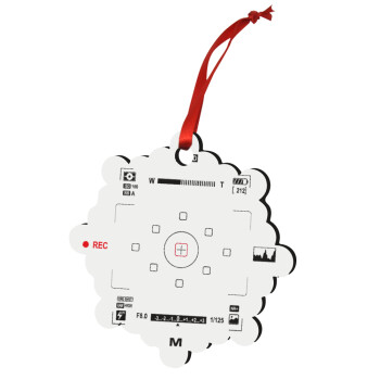 Camera viewfinder, Στολίδι Χριστουγεννιάτικο στολίδι snowflake ξύλινο 7.5cm