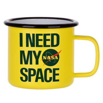 I need my space, Κούπα Μεταλλική εμαγιέ ΜΑΤ Κίτρινη 360ml