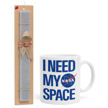 I need my space, Easter Set, Ceramic Cup (330ml) & Easter aromatic flat candle (30cm) (GRAY)