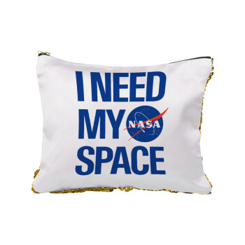 I need my space, Sequin Gold Pouch Cosmetic Bag