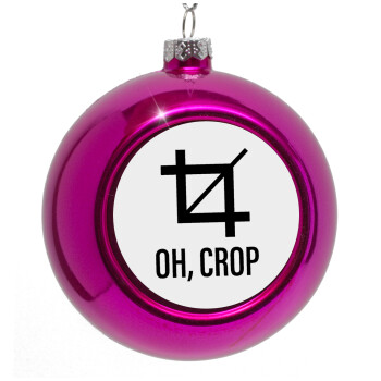 Oh Crop, Purple Christmas tree ornament bauble 8cm