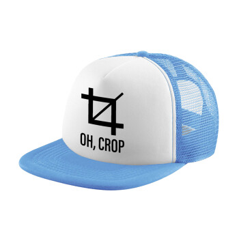 Oh Crop, Καπέλο Soft Trucker με Δίχτυ Γαλάζιο/Λευκό