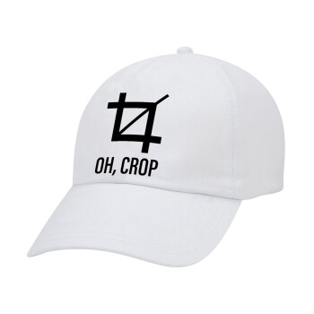 Oh Crop, Καπέλο Ενηλίκων Baseball Λευκό 5-φύλλο (POLYESTER, ΕΝΗΛΙΚΩΝ, UNISEX, ONE SIZE)