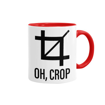 Oh Crop, Κούπα χρωματιστή κόκκινη, κεραμική, 330ml