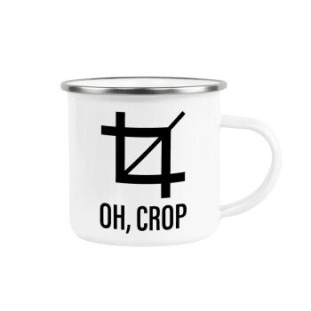 Oh Crop, Metallic enamel cup white 360ml