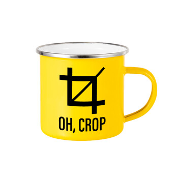 Oh Crop, Yellow Enamel Metallic Cup 360ml