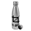 Metallic water bottle, stainless steel, 750ml