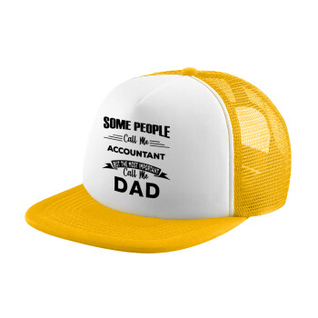 Some people call me accountant, Καπέλο Ενηλίκων Soft Trucker με Δίχτυ Κίτρινο/White (POLYESTER, ΕΝΗΛΙΚΩΝ, UNISEX, ONE SIZE)