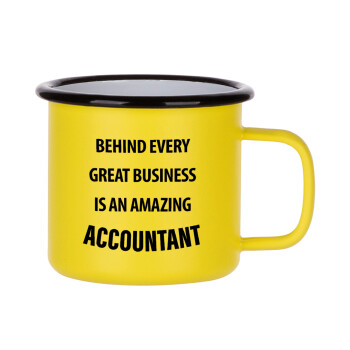 Behind every great business, Metallic enamel MATT Yellow cup 360ml