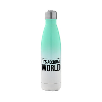 It's an accrual world, Metal mug thermos Green/White (Stainless steel), double wall, 500ml