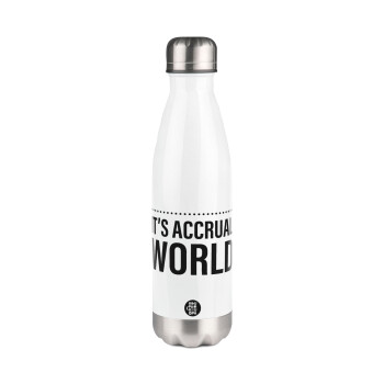 It's an accrual world, Metal mug thermos White (Stainless steel), double wall, 500ml