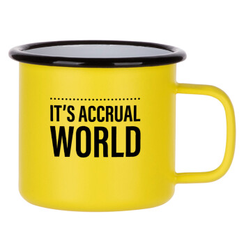 It's an accrual world, Metallic enamel MATT Yellow cup 360ml