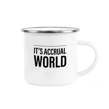 It's an accrual world, Metallic enamel cup white 360ml